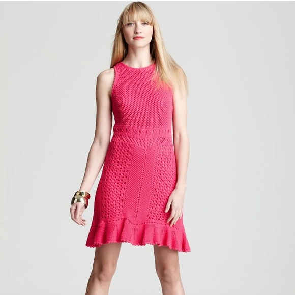 Lilly Pulitzer Dresses & Skirts - Lilly Pulitzer Molly Azalea pink harbor crochet sleeveless sweater dress